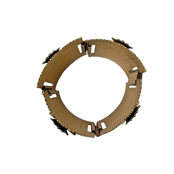 Vintage French WWII Brass Enamel Coat of Arms Link Bracelet 6.75” Approx Shield - Picture 8 of 12